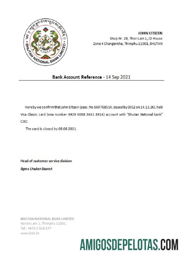 Butão Referência de fechamento do banco nacional do Butão modelo